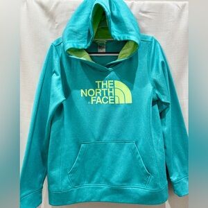 The North Face Aqua and Lime Hoodie